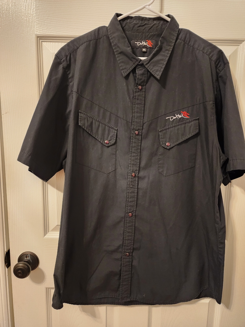 Vintage Da Hui Hawai Men’s Short-Sleeve Pearl Snap Button-Down Shirt